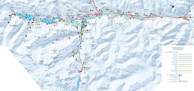 Plan des pistes de ski de fond Zuoz (Saint-Moritz)