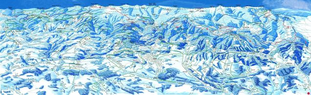 Plan des pistes de ski de fond Pec pod Sněžkou
