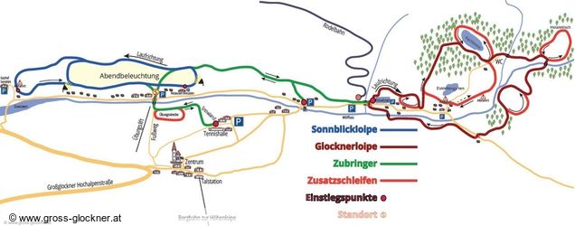 Mapa běžeckých stop Döllach