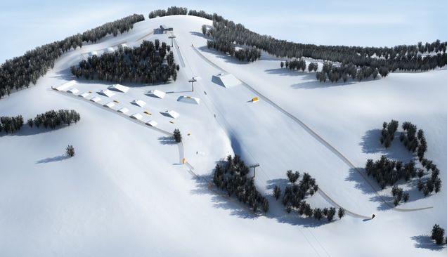 Plán snowparku Dachstein West