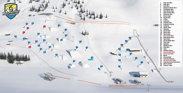Mapa snowparku Mayrhofen & Hippach