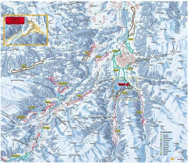 Plán bežeckých tratí Oberstdorf