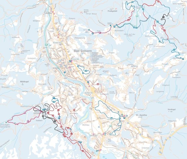 Mapa běžeckých stop Bad Goisern