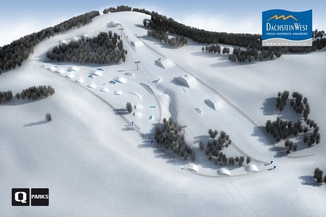 Plan snowparku Dachstein West