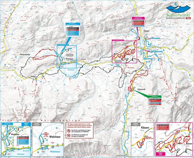 Plan des pistes de ski de fond Walchsee