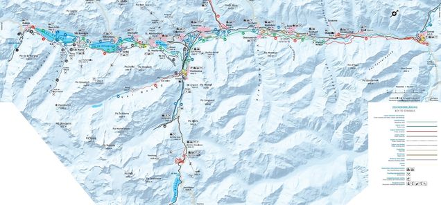 Plan des pistes de ski de fond Sils-Maria (Saint-Moritz)
