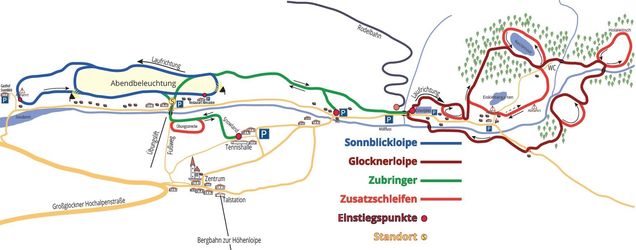 Plán bežeckých tratí Mörtschach