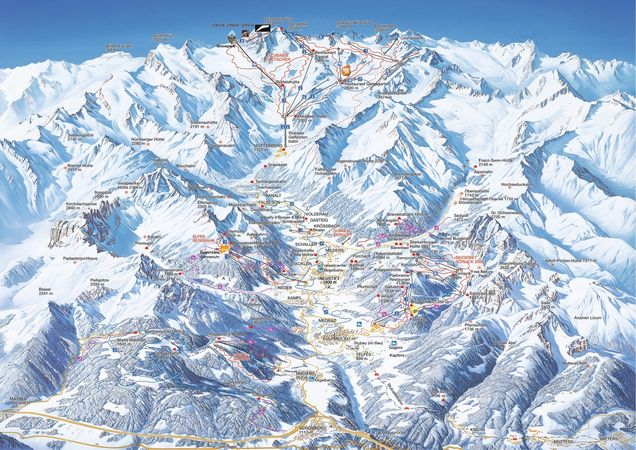 Plan des pistes de ski de fond Fulpmes
