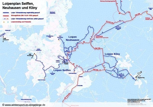 Mapa běžeckých stop Seiffen
