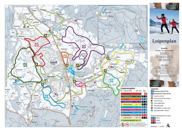 Plan des pistes de ski de fond Inzell (Chiemgau)