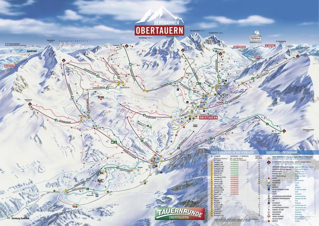 Piantina con piste di sci di fondo Obertauern