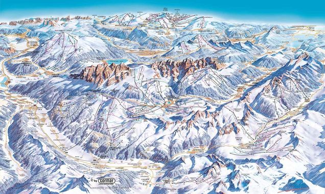 Plano de las pistas Skirama Dolomiti