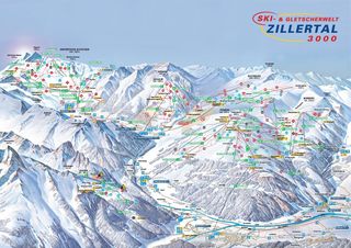 Planul pârtiilor Ski- & Gletscherwelt Zillertal 3000