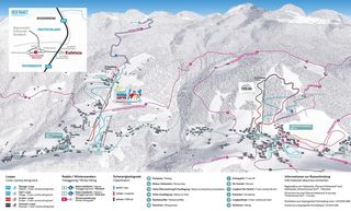 Plan des pistes Tirolina und Familien-Skizentrum Schneeberg-Mitterland