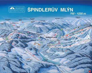 Mapa sjezdovek Skiareal Špindlerův Mlýn