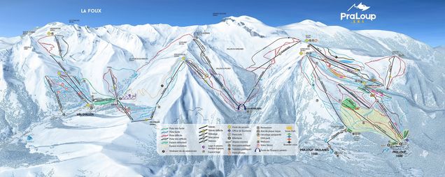 Plano de las pistas Val d'Allos/Pra Loup