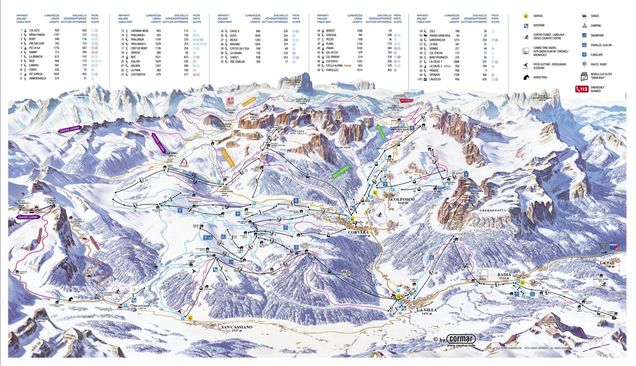Piantina delle piste Skicarosello dell'Alta Badia