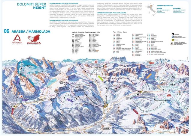 Plan des pistes Domaine skiable Arabba-Marmolada