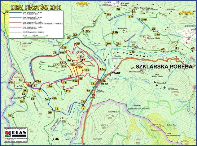 Harta pârtiilor schi fond Szklarska Poręba