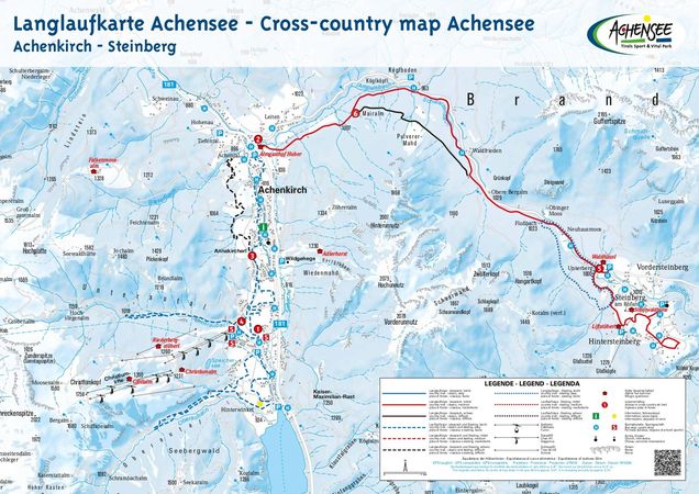 Plan des pistes de ski de fond Achenkirch