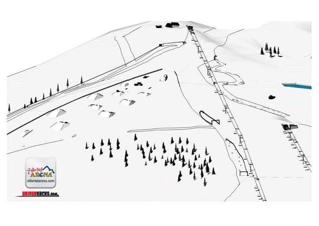 Plán snowparku Zillertal Arena