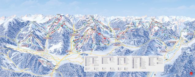 Plan des pistes Salzburger Sportwelt