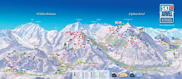 Plano de las pistas Ski Juwel Alpbachtal Wildschönau