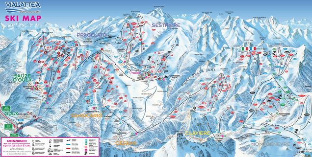 Plan des pistes Via Lattea