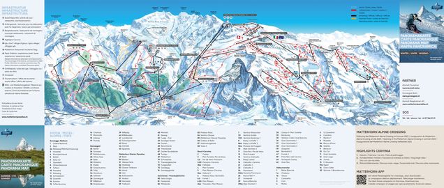 Hartă a pârtiilor Zermatt