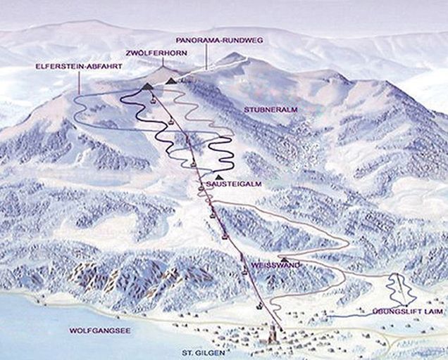 Plan des pistes St. Gilgen/Zwölferhorn