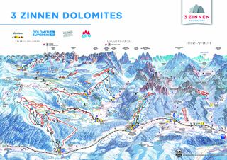 Plan des pistes Holiday region 3 Zinnen Dolomites