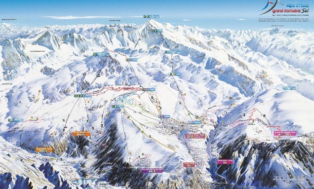 Plano pistas de esquí de fondo Alpe d'Huez