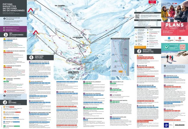 Plan des pistes de ski de fond Les Menuires