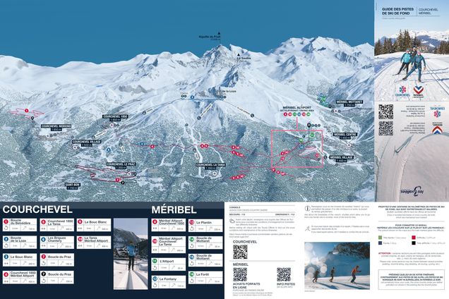 Plan des pistes de ski de fond Méribel