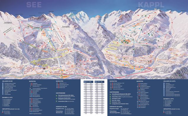 Hartă a pârtiilor Leagăn de schi Kappl & See