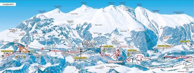 Piantina con piste di sci di fondo Lenzerheide