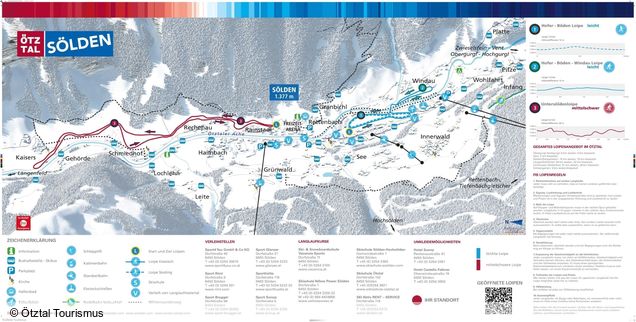 Plan des pistes de ski de fond Sölden