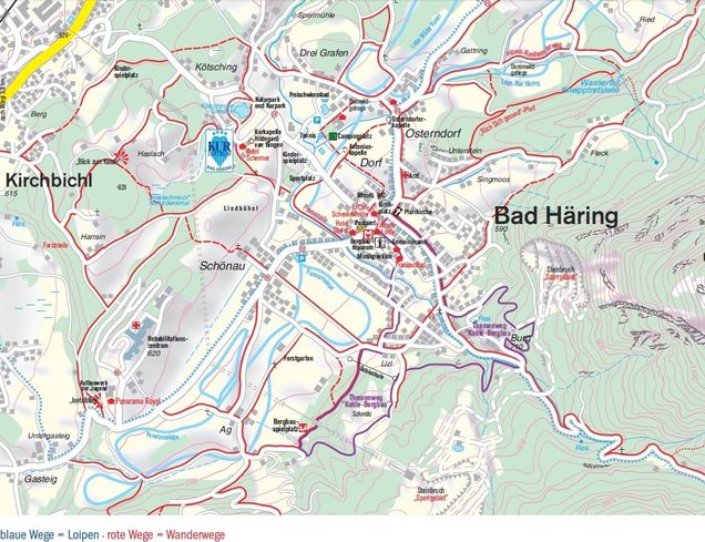 Plan des pistes de ski de fond Bad Häring