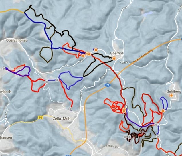 Plan des pistes de ski de fond Oberhof