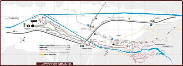 Mapa běžeckých stop Chamonix