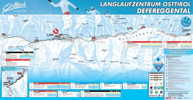 Plan des pistes de ski de fond St. Jakob im Defereggental