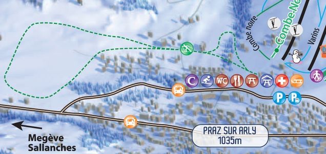 Harta pârtiilor schi fond Praz sur Arly