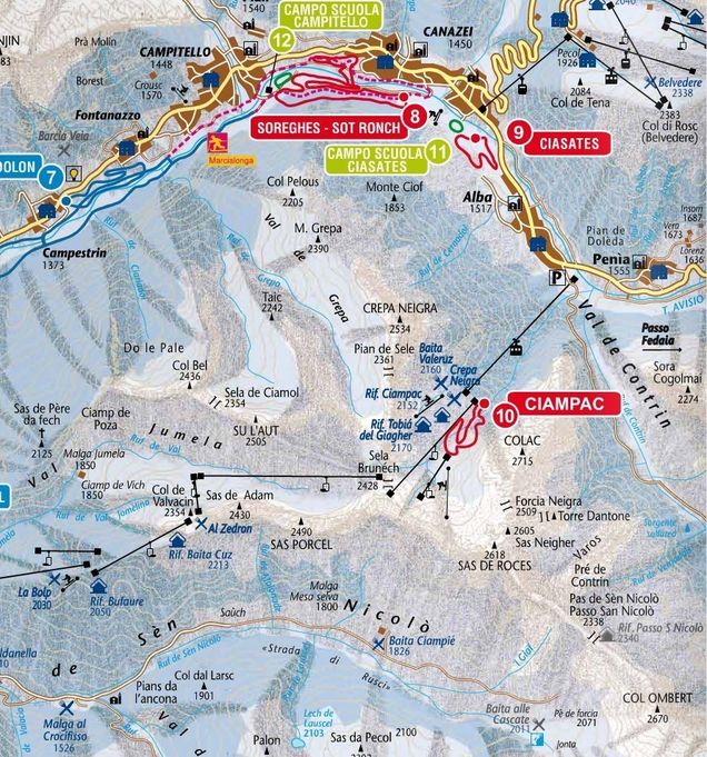 Plano pistas de esquí de fondo Alba
