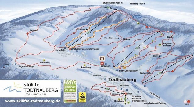 Plan des pistes Liftverbund Feldberg