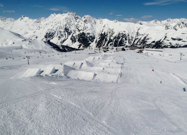 Overzicht snowpark Silvretta Arena