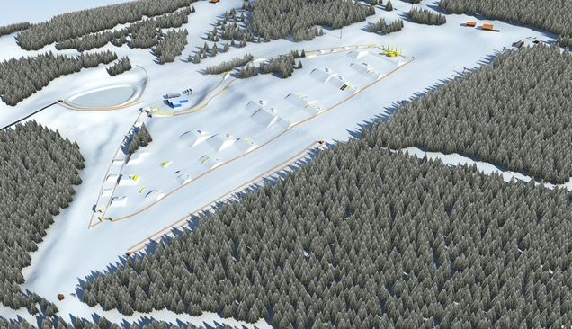 Hartă Snowpark Leagăn de schi 4 munți