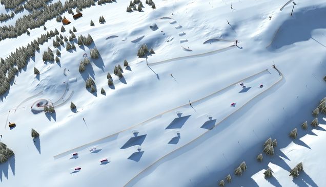 Plán snowparku Ski Oberstdorf Kleinwalsertal