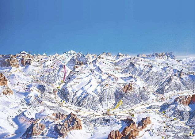 Plan des pistes Val di Fassa-Carezza