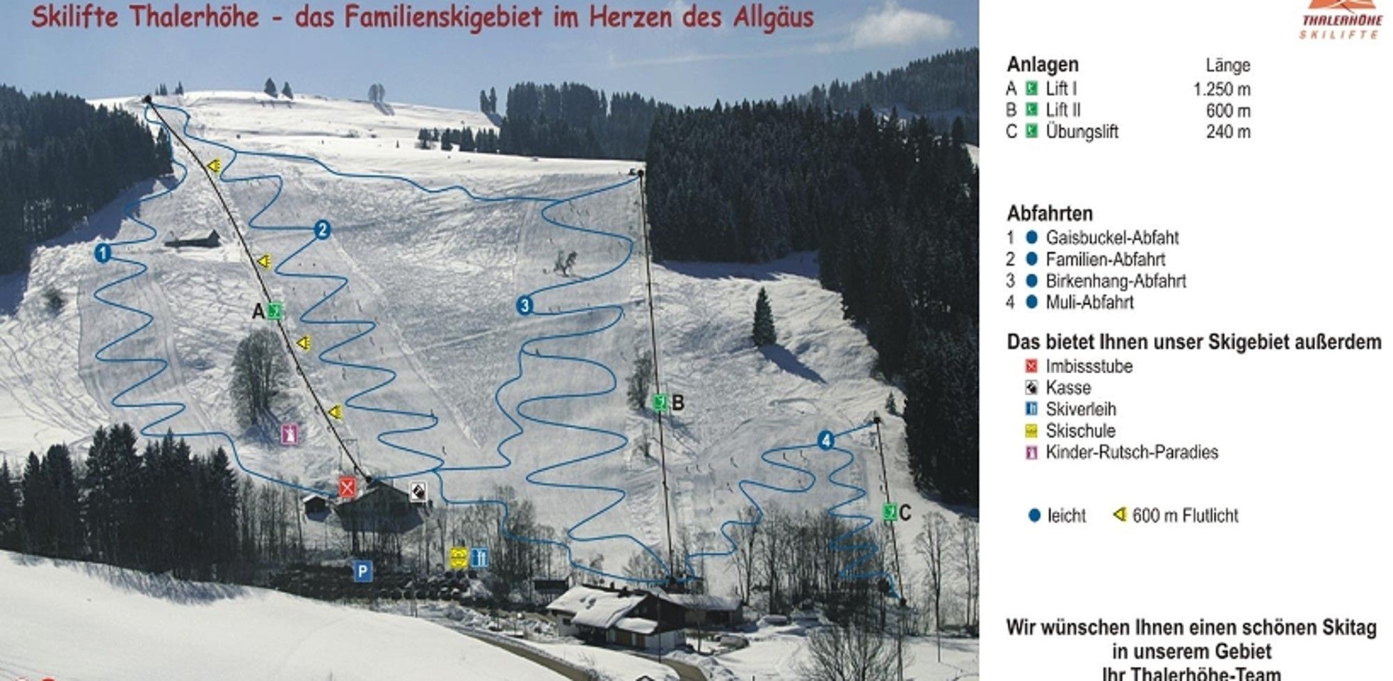 Pistenplan / Karte Skigebiet Missen-Wilhams, Deutschland