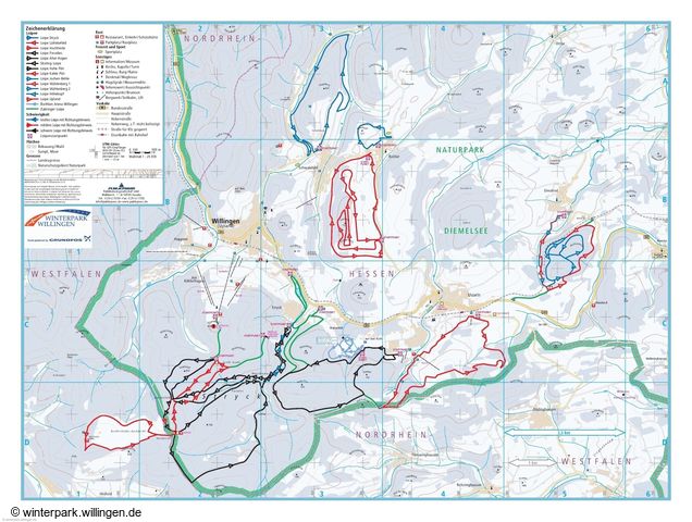 Mapa běžeckých stop Willingen